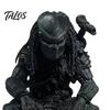 Matte Black Mecha Figurine 3D Printed Predator Figurine, Desktop Edge Sitter Statues, Mini Sci-fi Custom Statue Figure, Alien Warrior Sculpture