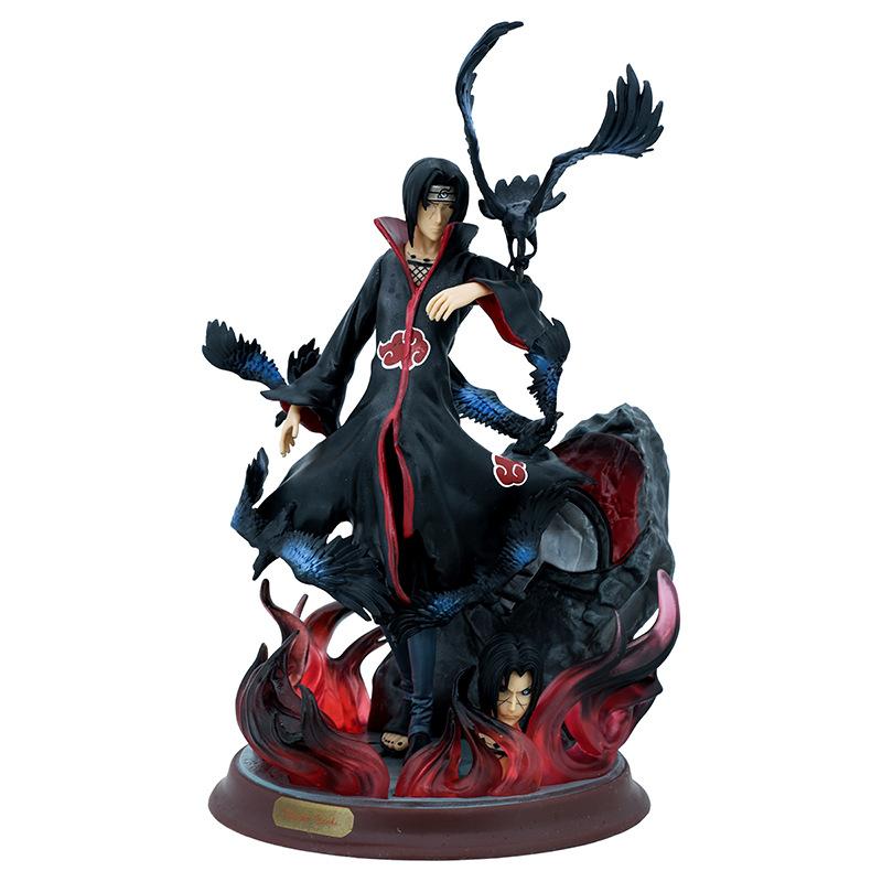 Anime Akatsuki Uchiha Itachi with Crow GK PVC Action Figure Statue Collection Model Kids Toys Doll Gifts 25cm