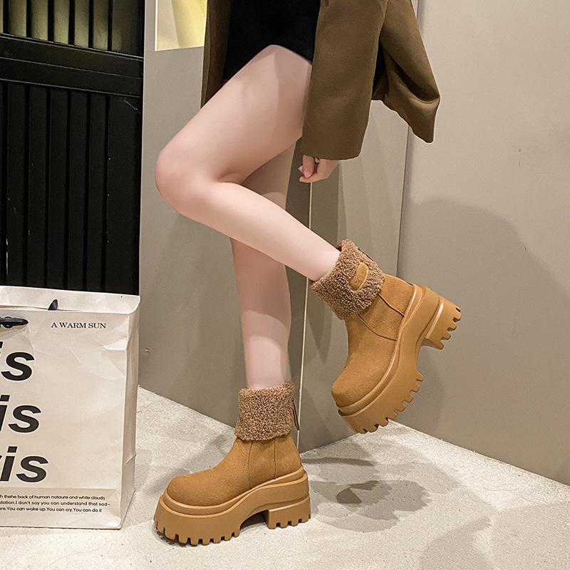 Women's Soft Elastic Winter Warm Cold Padded Snow Boots Thick-soled Non-slip Wear-resistant Outdoor Leisure Sports Cotton Boots