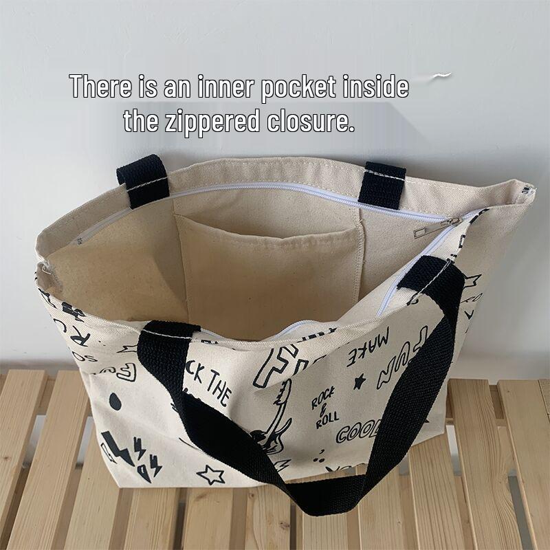 New Canvas Shoulder Bag - Women's Large Capacity Retro Ulzzang College Bookbag for Autumn/Winter