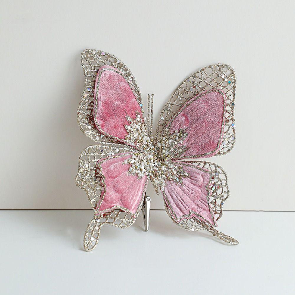 with Clip Christmas Butterfly Pendant Sparkling Holiday Decor  Home Decorations
