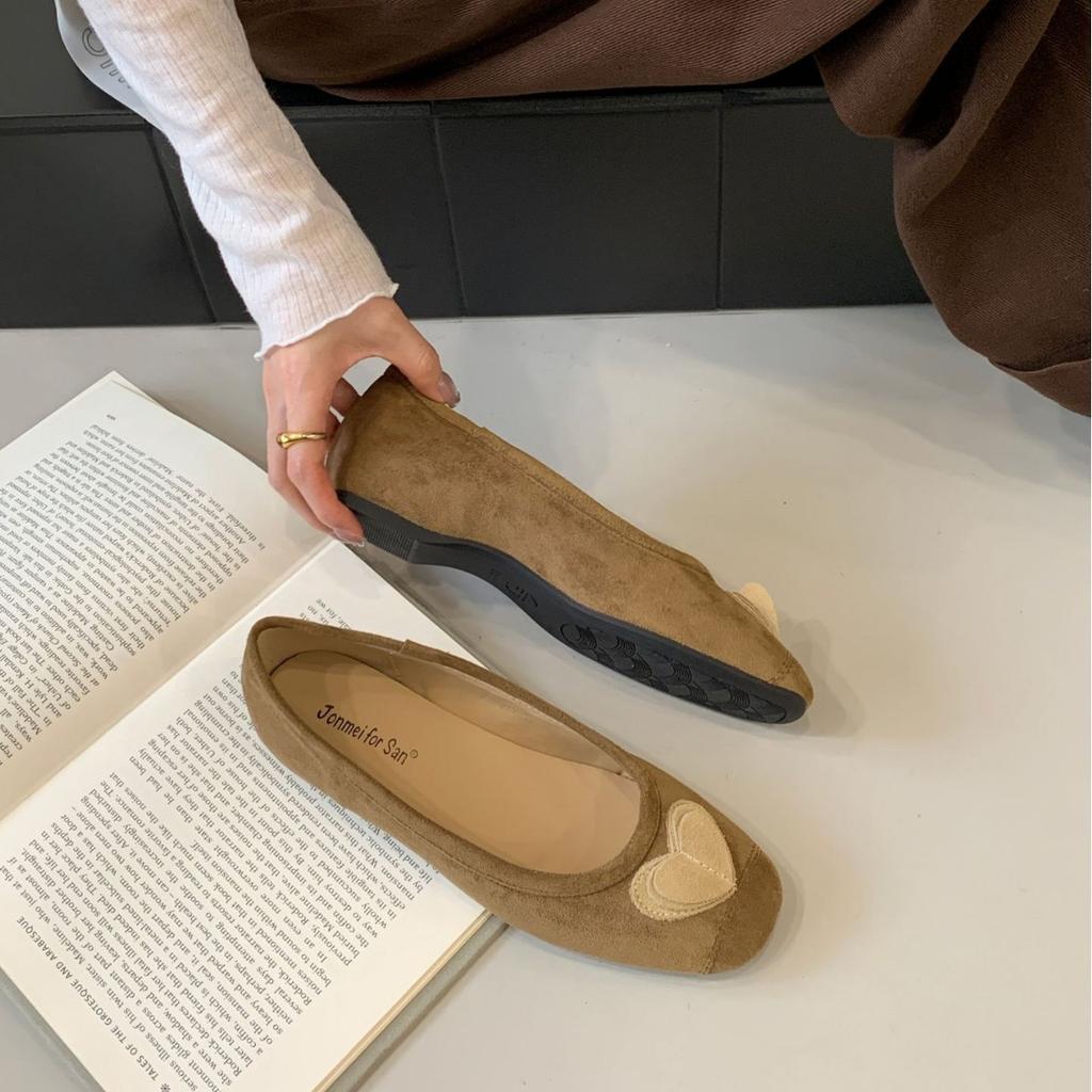 2025 new round head matte shallow mouth soft sole foot cover versatile Doudou pregnant women commuting work women's single shoes