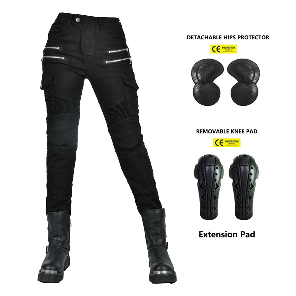New Double Zipper Metal Style Motocross Moto Trousers Men For Woman Outdoor Riding Jeans With Protective Gear Motorcycle Pants