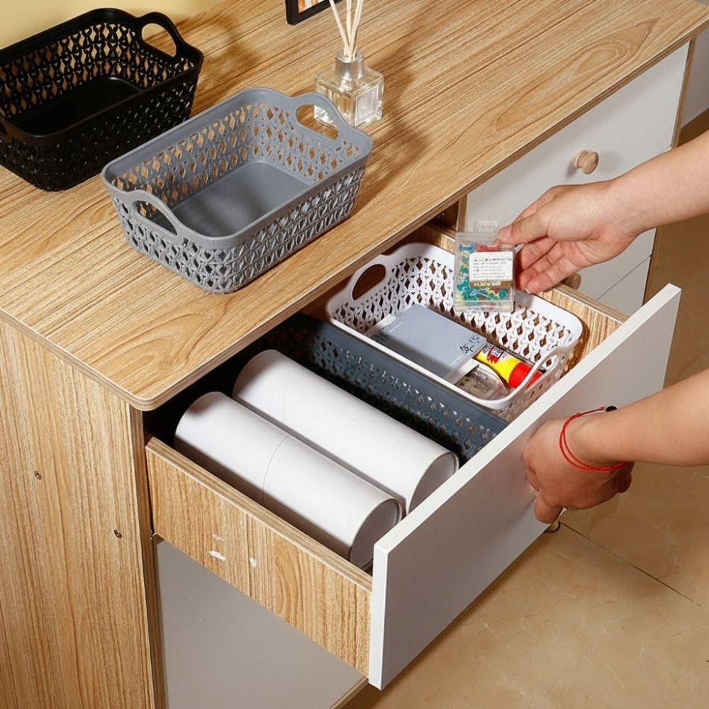 Multipurpose Storage Basket Hollowed Plastic Hollowed Plastic Storage Box Vented Simple Style Bathroom Storage Basket