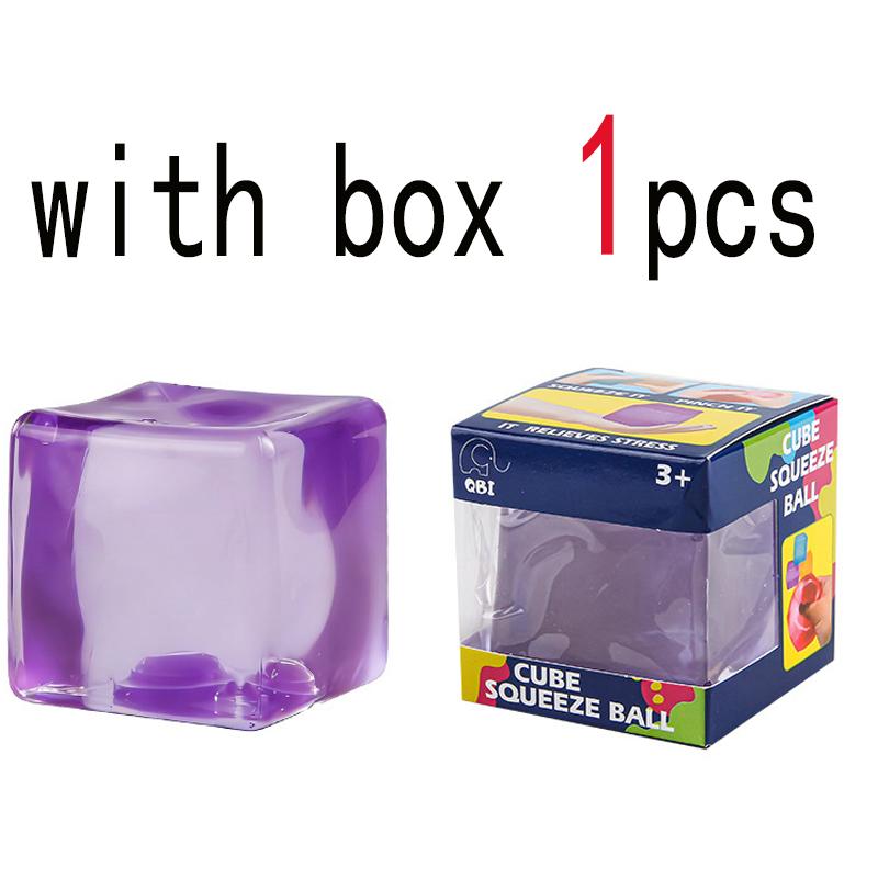New Squishy Ice Cube Fidget Toy Square Shape Squishy Stress Ball Squeeze Toys Stress Relief Sensory Toy For Kids Adults Gift