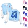 Giacca da Baseball Casual Larga per Bambini, Giacca Leggera con Bottoni, Design con Numero e Lettere Stampate, per Ragazzi e Ragazze