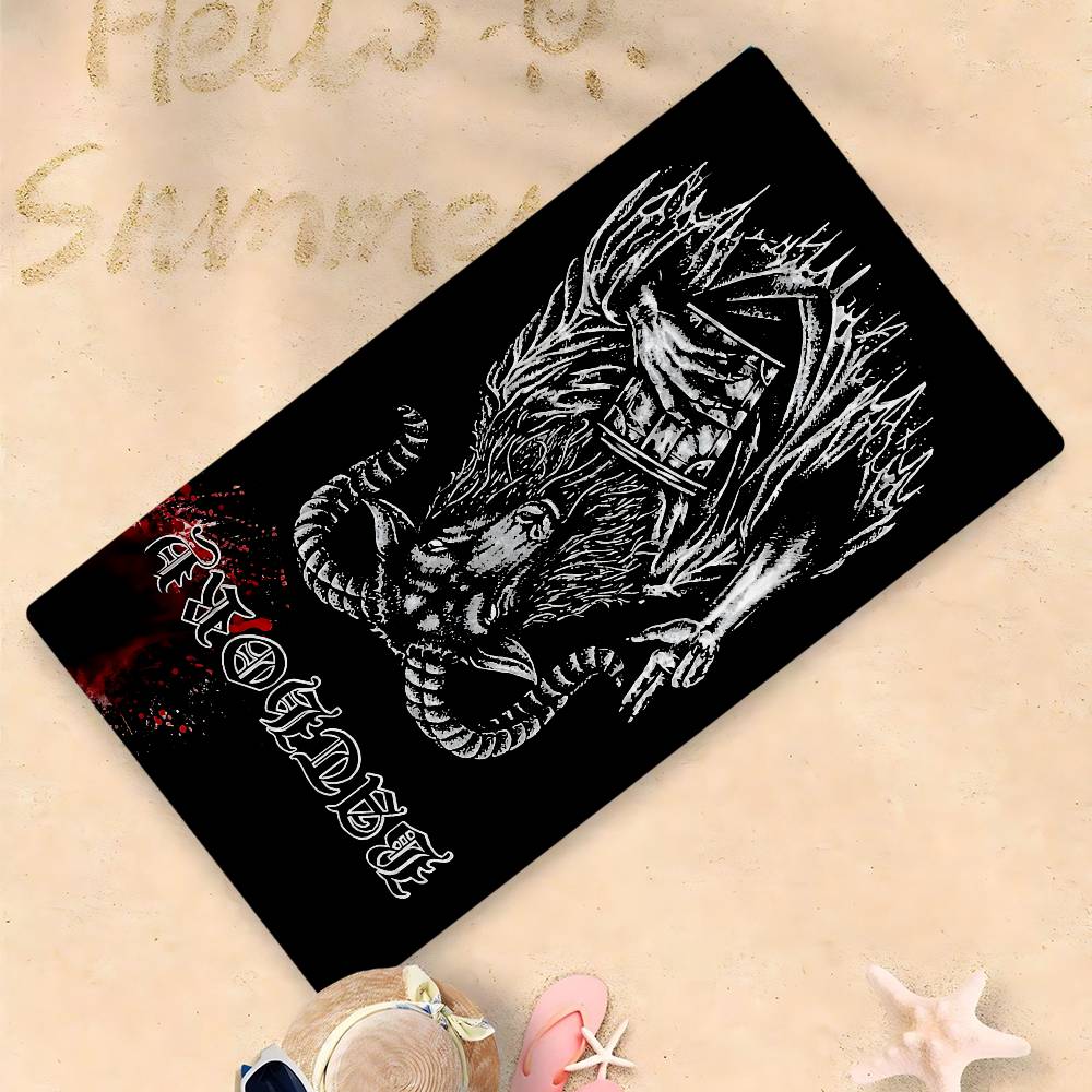 Bathory Quorthon Retro Heavy Metal Music Band Microfiber Blanket Quick Drying Beach Towels Oversized Printing Absorbent Towel