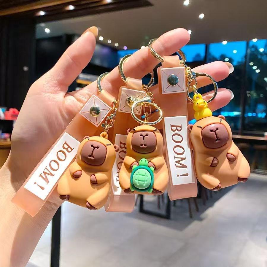 Capybara Cartoon Keychain - Cute Anime Doll for Students, Best Friend Birthday Gift, Small Pendant