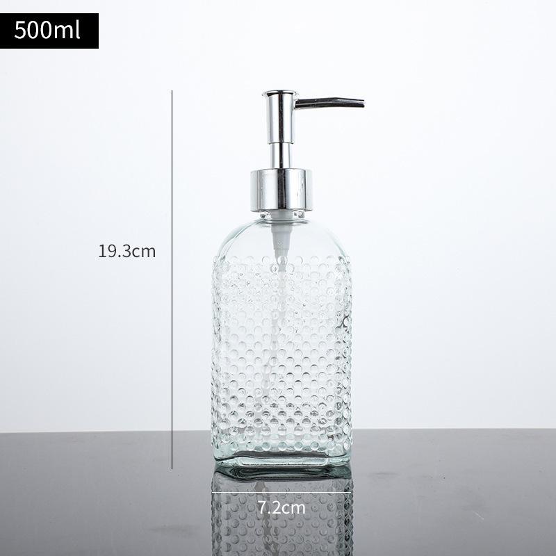 Transparent Glass Pump Bottle for Soap, Shampoo, & Shower Gel