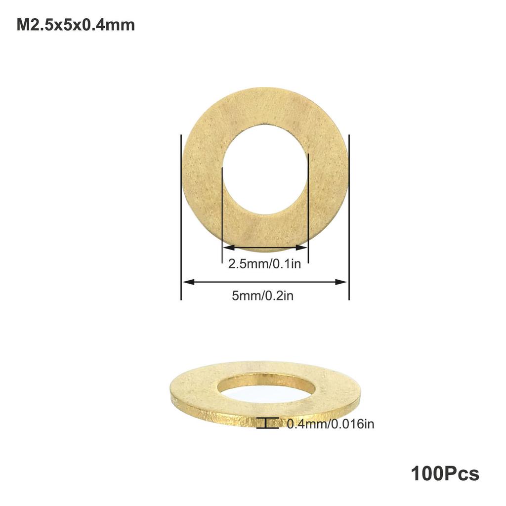 10-200Pcs Brass Flat Washer M2 M2.5 M3 M4 M5 M6 M8 M10 M12 M14 M16 M18 M20 Solids Brass Gasket Shim Coppers Metal Meson Pad Spacer