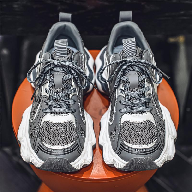 

Нове модне чоловіче низьке зручне взуття Four Seasons, дихаючі повсякденні кросівки 44 сірий