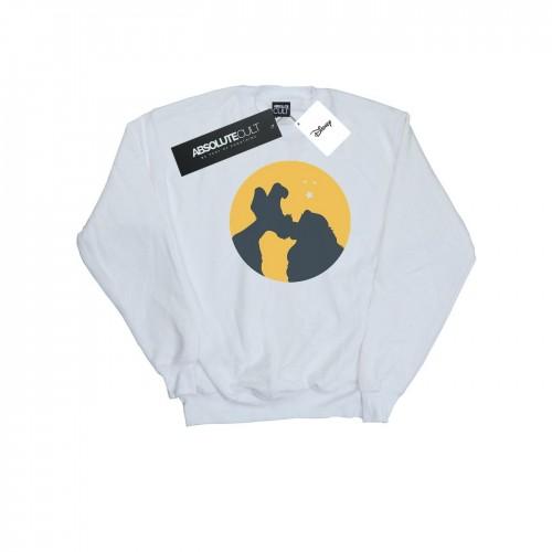 Disney Women's White / Lady And The Tramp Moonlight Kiss Sweatshirt Xxl