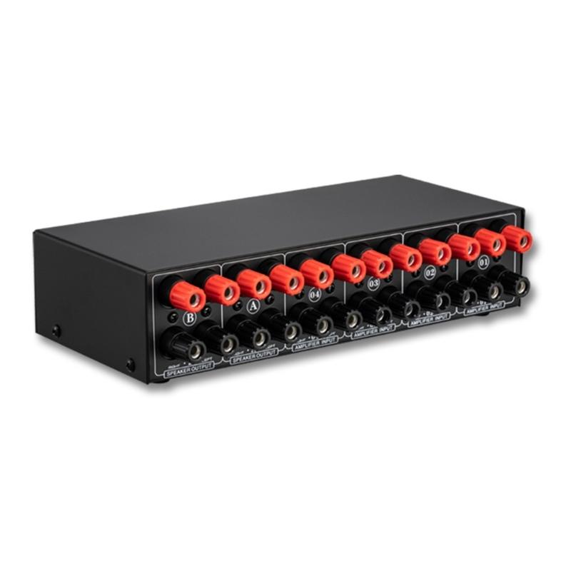 4 in 2 Out Amplifiers Switcher Selector Speaker Splitters Switcher Box Selector 4 in 2 Out Switcher Banana Adapters
