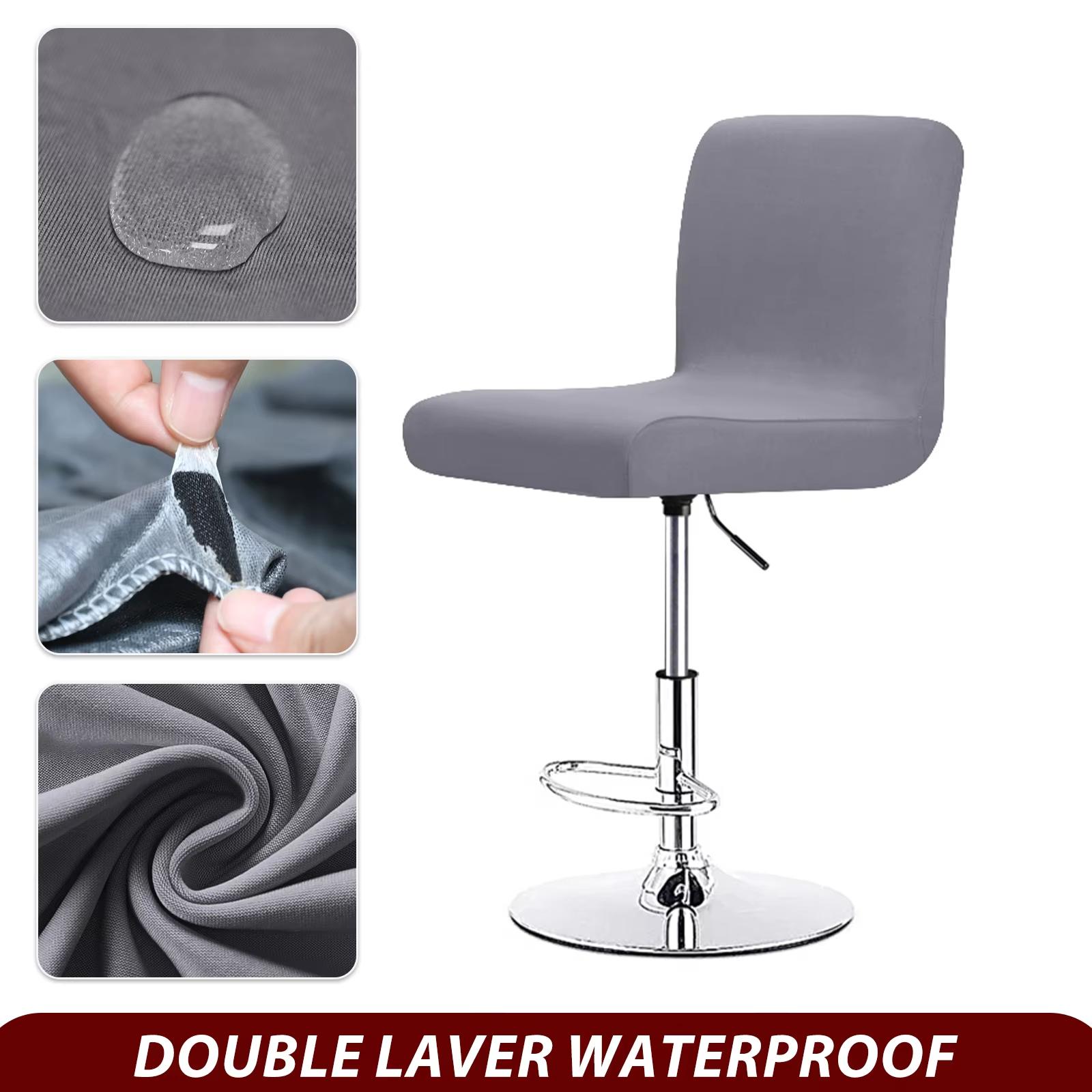 

Waterproof Bar Chair Covers Short Back Office Rotating Lift Chair Slipcover Fabric Shell Chair Cover for Hotel Banquet Dining