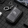 2026 Hot For VW VOLKSWAGEN Leather Car Key Bag Keychain Protective Case for Volkswagen Passat Santana Touareg Tiguan Golf Jetta 