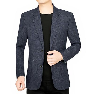 Men's Slim-Fit Casual Jacket: Spring & Autumn, Single-Breasted Blazer for Middle-Aged and Young Men