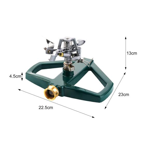 Garden Impact Sprinkler Heavy Duty Pulsating Sprinkler with Metal Base 360-Degree Rotating Automatic Water Sprinkler for Watering Lawn Large Area