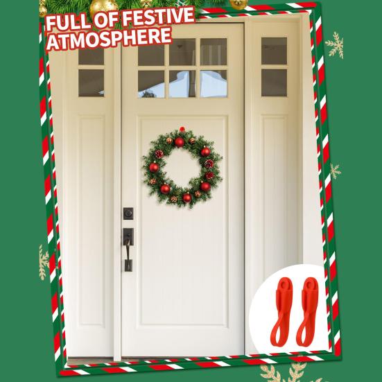 Weihnachtskranzaufhänger Kaminsims Girlandenhaken Selbstklebende Weihnachtsstrumpfaufhänger Wiederverwendbare Kranzhaken für Kamin Treppenhaus Geländer