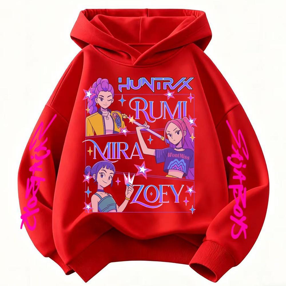 Children's Hoodies KPop Demon Hunters tops Boy Girls Coat Casual Toddle Sweatshirr white pink child the Spring Autumn