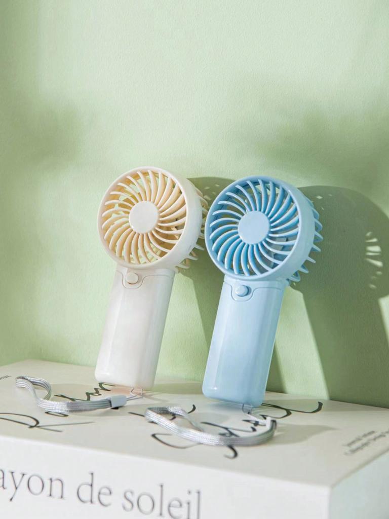 1pc Handheld Battery Operated Cartoon Mini Fan, Portable For Summer And For Outdoor,Sport,Kitchen,Bedroom,School,Office,And For Woman,Man,Children