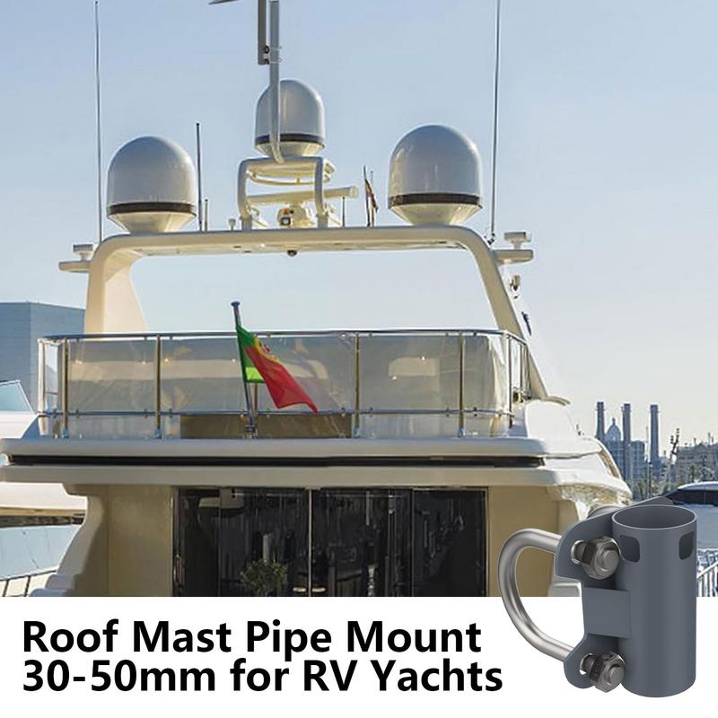 RV Roof Masts Bracket 30-50mm Rustproof U Shaped Pipe Mount Stable Easy Installation Multifunctional Masts Holder For RV Yacht