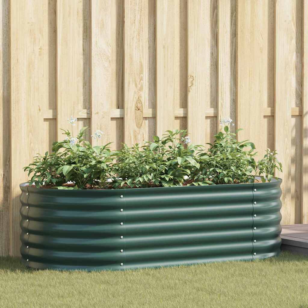 Elevated Garden Bed Green 160 X 80 X 44 Cm Steel