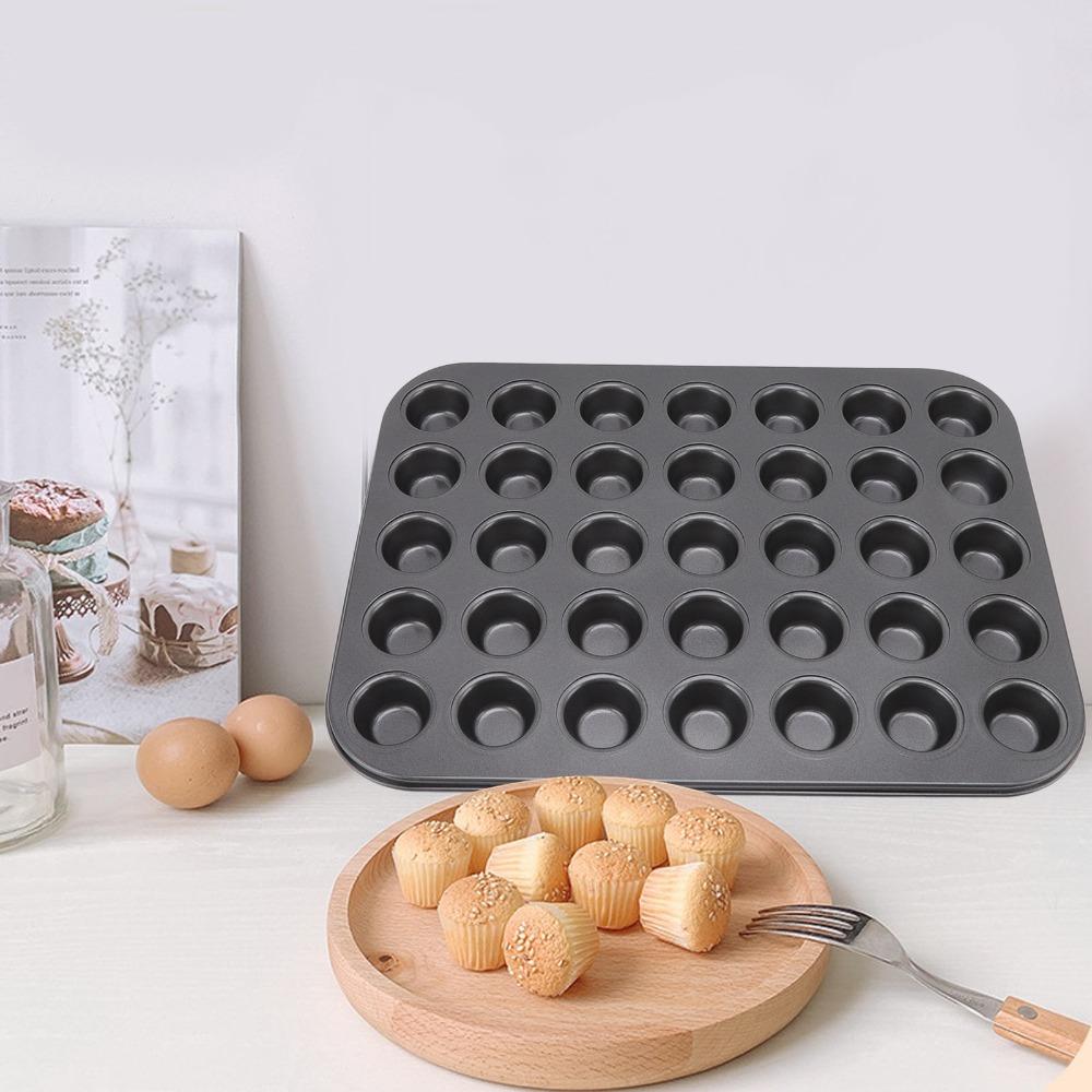 35 Grids Cupcake Baking Tray Carbon Steel Tart Quiche Mold Multipurpose Cake Mold Oven Baking