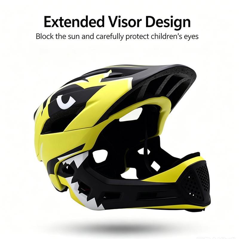 Kids Full Half Helmet Switchable, Breathable Adjustable Safety Helmet for Boys Girls Cycling, Scooter, Multi-Sport