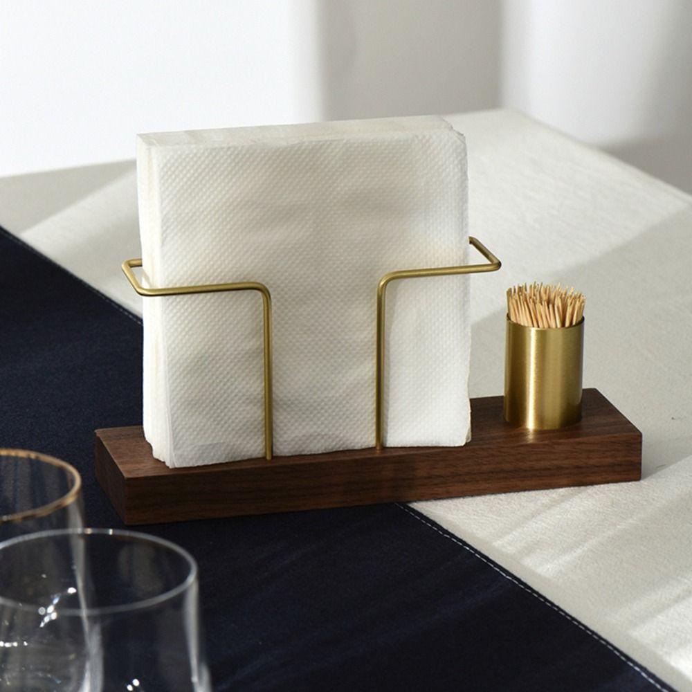 Gold Tissue Box Metal Tissue Dispenser Multi-use Napkin Holder Restaurant