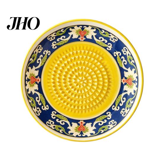 Tritaghiaccio per Aglio Piatto Grattugia in Ceramica Ciotola, Spremiaglio Manuale Zester Grattugia Frutta Zenzero Piatto Mescolatore Piatto, Vassoio Tutto-in-Uno per Preparazione e Servizio, Cucina Moderna Minimalista