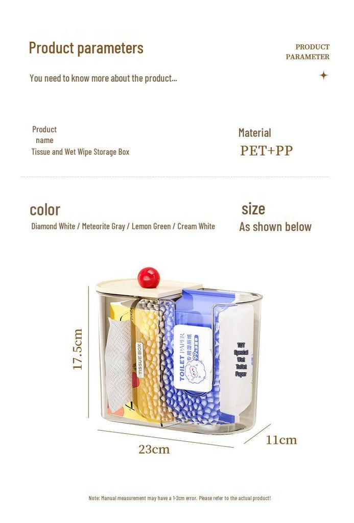 No-Punch Wall-Mounted Tissue Box: Bathroom, Kitchen, Toilet Towel and Wet Wipe Storage