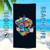 R-RubiksS C-CubeS Towel Textile Bathrobe Beach Quick-Drying Lightweight Portable Camping Swim Pool Travel