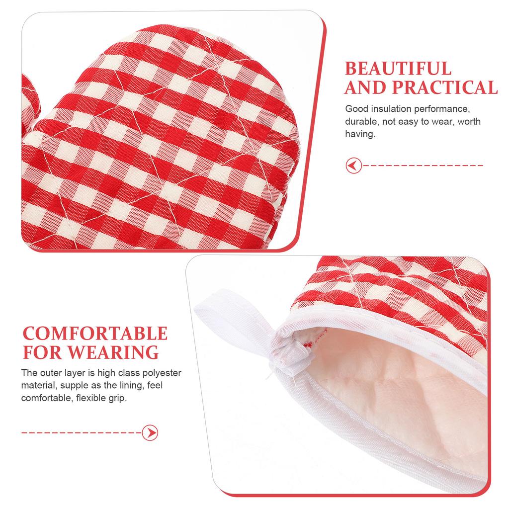 4 Stück Isolierhandschuhe Ofenhandschuhe Grillhandschuhe Kinder Küchenutensilien Rutschfest Polyester Isoliert Gitter Hitzeschutz