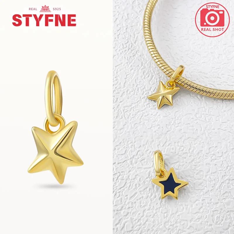 Copper Original Star Charms Shiny Zircon Beads Pendants Charm Fit Original Elegant Bracelet Diy Fine Jewelry Gift For Women