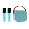 Smaly 2024 New Mini Karaoke Set Blue SM-KM200 with 2 Karaoke Microphones, Home Karaoke, Portable, Voice Cut