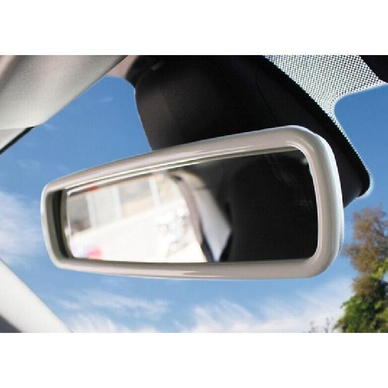 Cover Frame Trim White ABS Interior Rearview Mirror For Benz Smart Fortwo 15-20