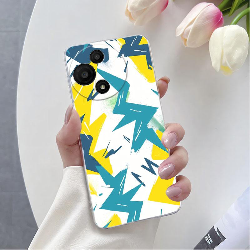 For TCL 60R 5G T519H 2025 Case Flower Marble Phone Case For TCL 60 SE 605 T517H Funda Transparent Soft Silicone Protect Cover