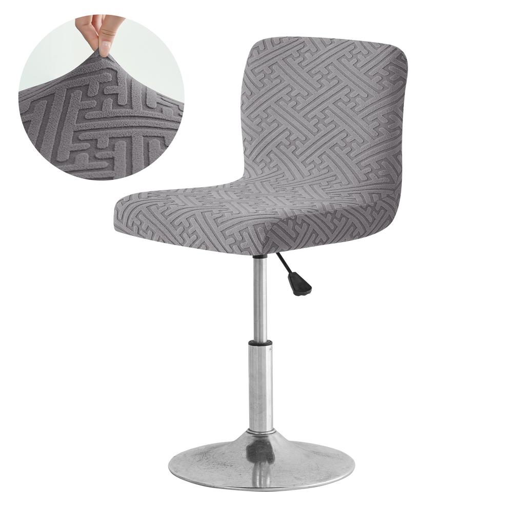 1 PC Jacquard Bar Chair Cover Short Back Bar Stool Seat Slipcovers Hotel Banquet Dining Small Size Chair Case Solid Color