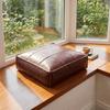 Square Sofa Stool Cover PU Leather Storage Leg Bench Sofa Footstool Seat Cushion Cover  Under Desk