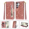 Zipper Cute Glittering Wallet Cards Solt Phone Case For Samsung S26 Ultra S25 Plus S24 S23 A36 A56 Flip Strong Magnetic Cover