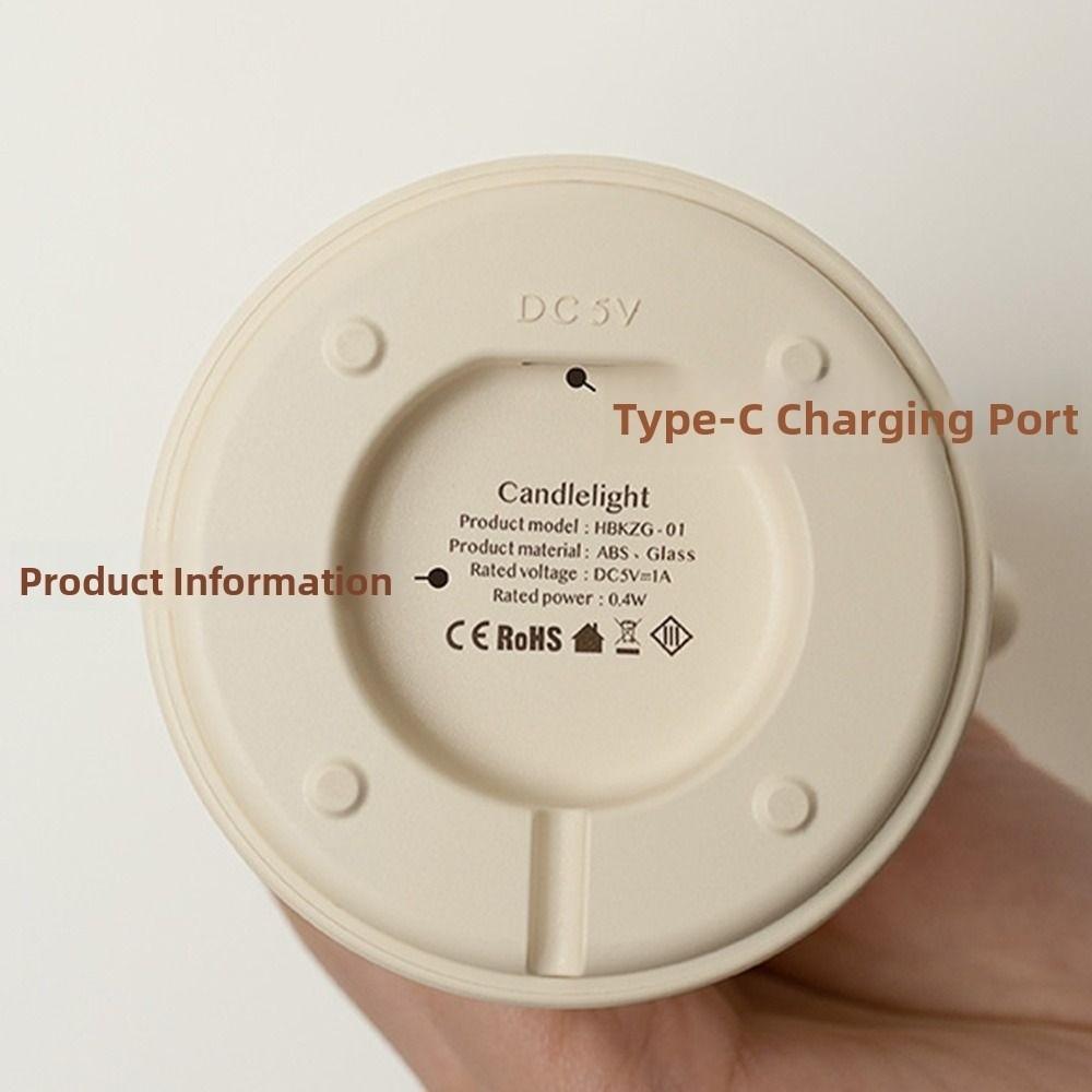 Romantic Candle Shape Light Dimmable Portable Night Light Electronic Candle  Bedroom