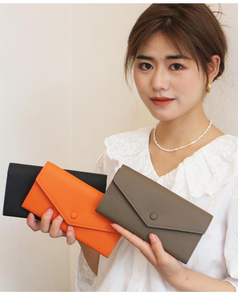 2024 Women's Genuine Leather Multifunction Long Wallet and Coin Purse with Phone Holder