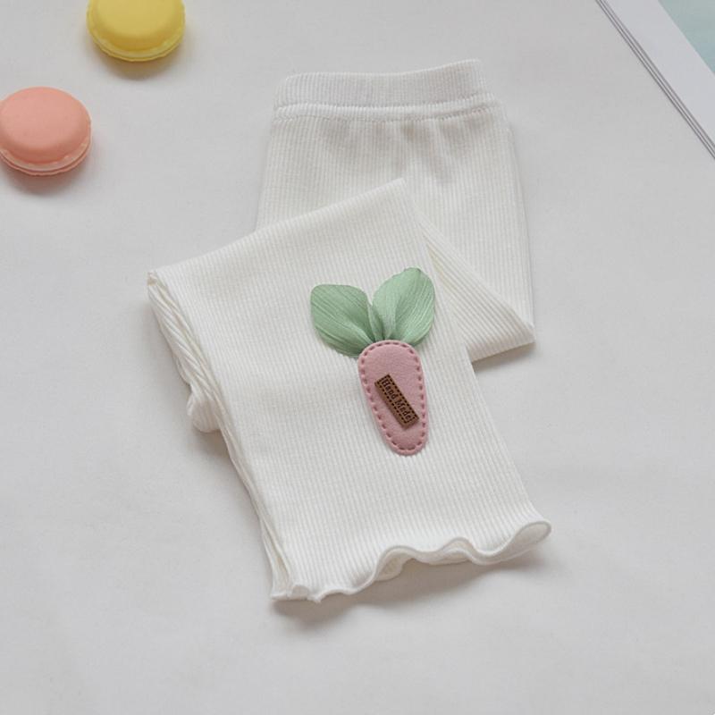 Summer Girls Leggings Skinny Elastic Pants Leggins Carrot Pattern for Girl Kids Children Pant 90 белый
