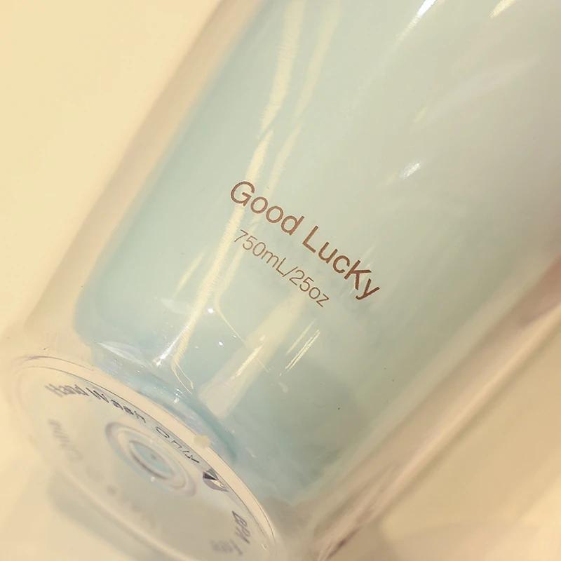 Einfarbiger doppelschichtiger Plastikbecher, einfacher Strohbecher mit großem Fassungsvermögen für das Home Office, Sommergetränk, Kaffeetasse, Wasserbecher