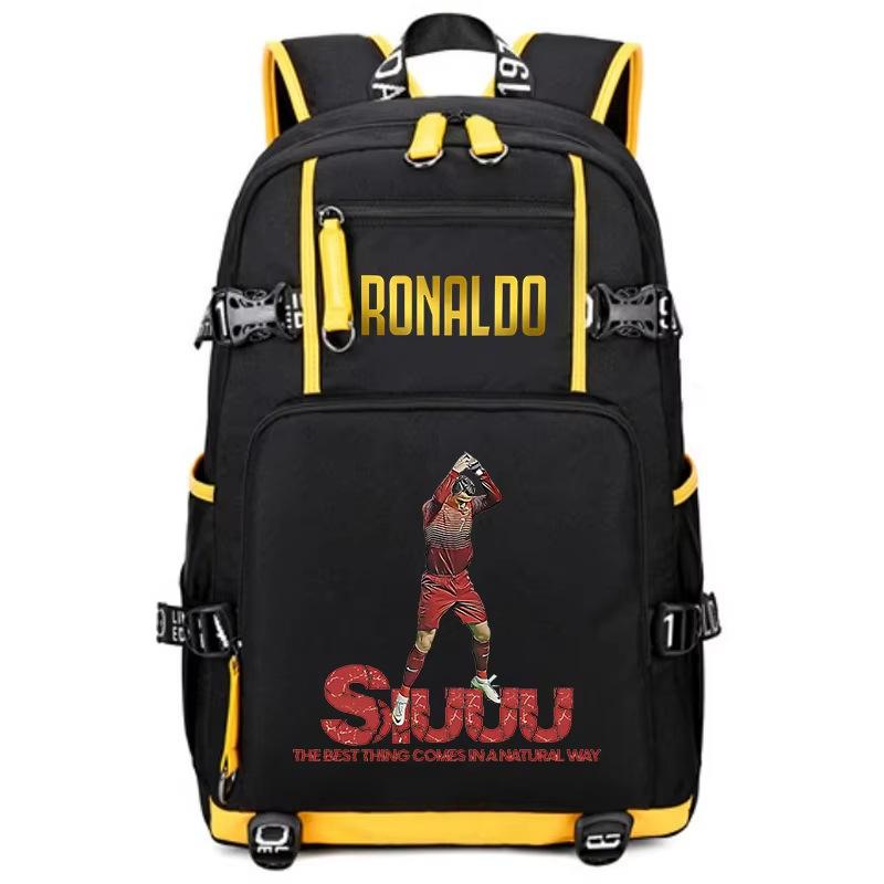 Football Star Peripheral Personality Print Youth Backpack Large Capacity Student Bag