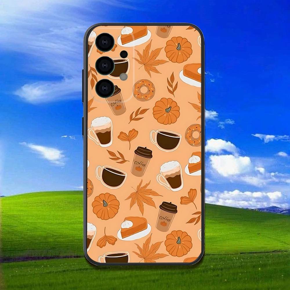 Autumn leaves and pumpkins Phone Case For Samsung Galaxy A13,A21s,A22,A31,A32,A52,A53,A71,A80,Soft Black Shell
