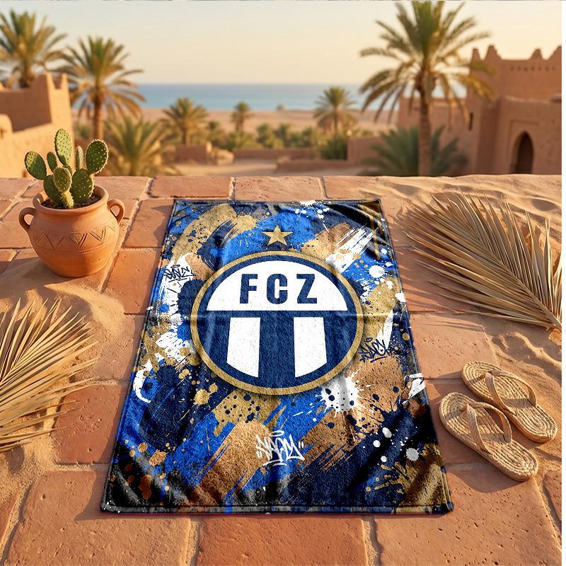 FC Zürich Print Microfiber Beach Towel Quick Dry Absorbent Large Towel For Beach Swimming Travel