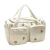 Baby Diaper Bag Cartoon Bear Mummy Shoulder Bag Quilted Stroller Diaper Storage Bag Large Handbag With Straps For Weekend Travel