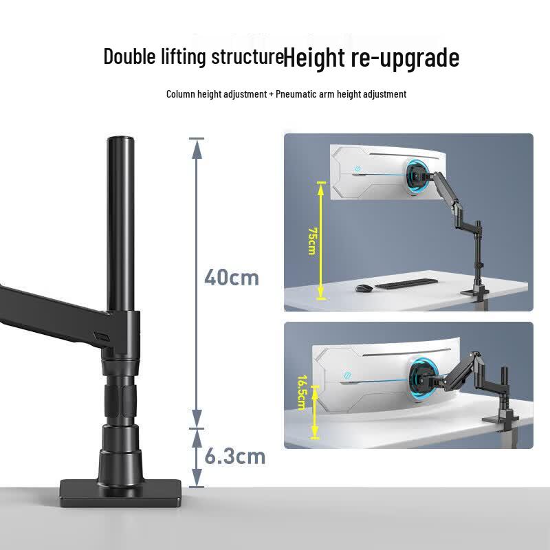 BEWISER Wall-Mounted Dual Monitor Arm for 49-57 Inch Displays