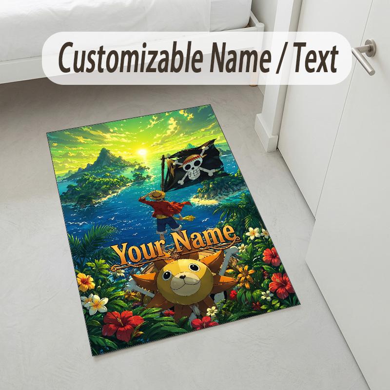 Personalized Crystal Velvet Carpet,One Piece Custom Printed Name, Plush Area Rug For Home Indoor Decor